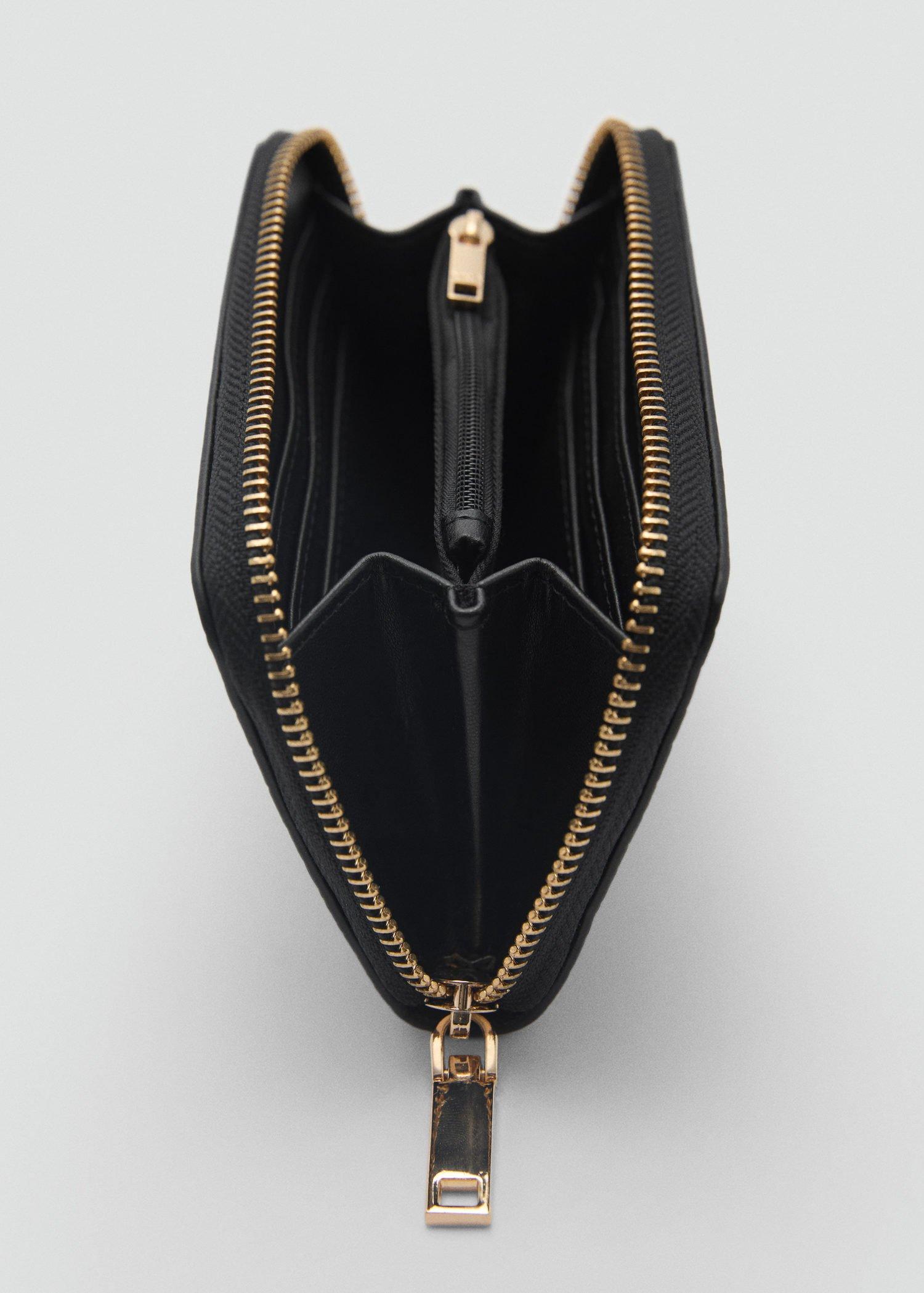 Black Crocodile-Effect Purse, 0201_99, large image number 2