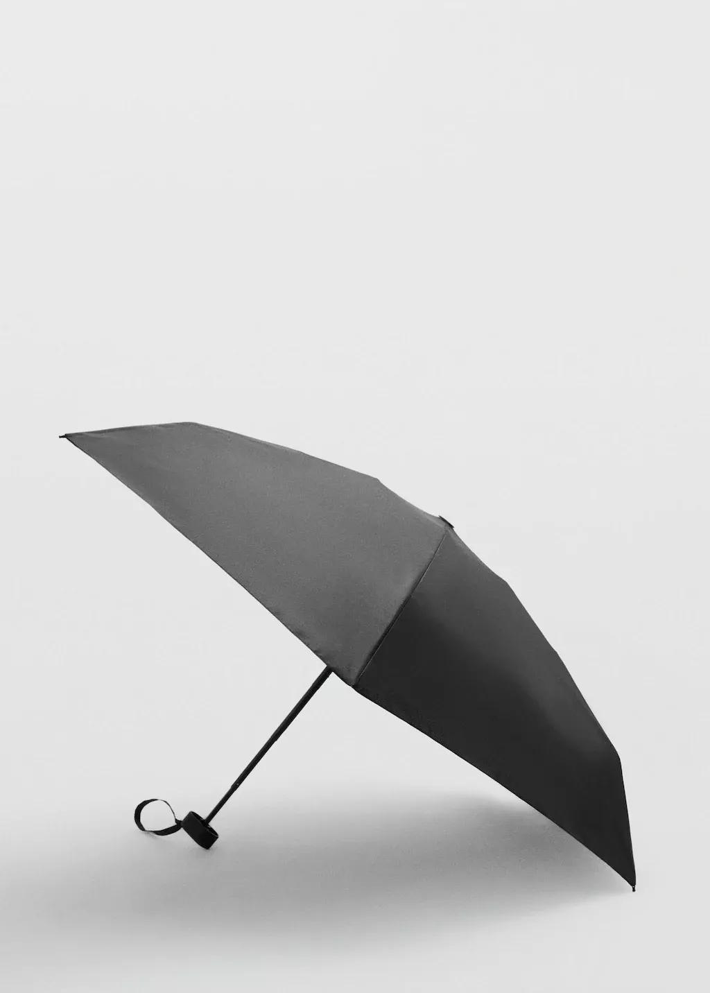 Black Mini Folding Umbrella, Black, large image number 0