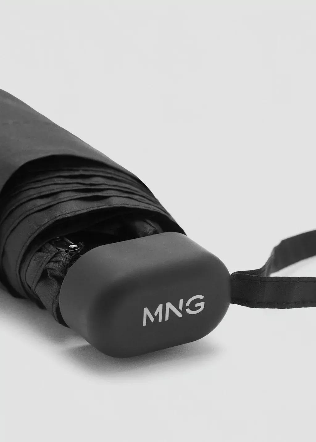 Black Mini Folding Umbrella, Black, large image number 2