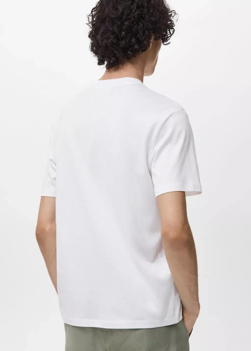 White Slim-Fit T-Shirt Made Of 100% Cotton, , large image number 5