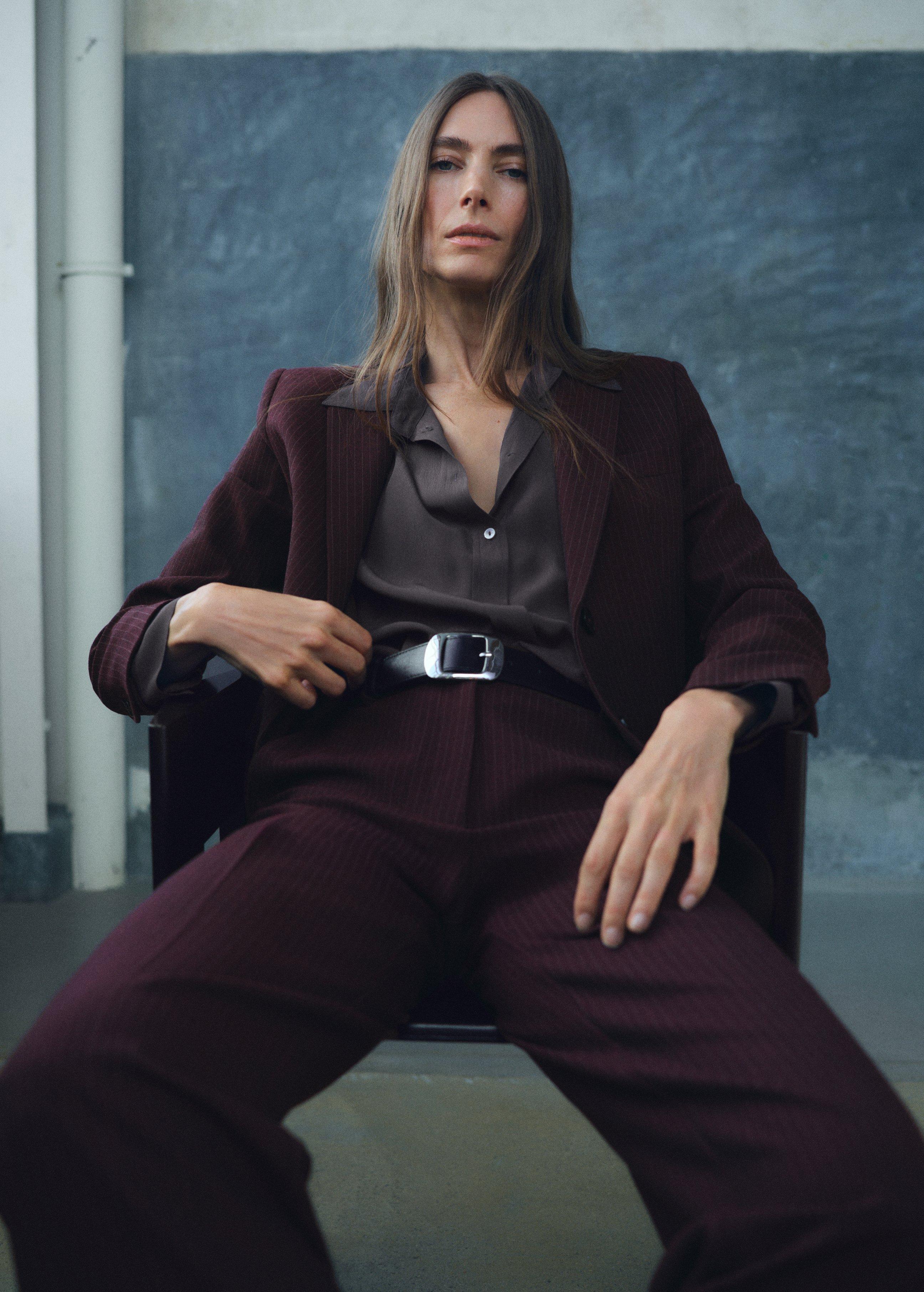 Red Straight-Fit Suit Blazer, 0201_78, large image number 4