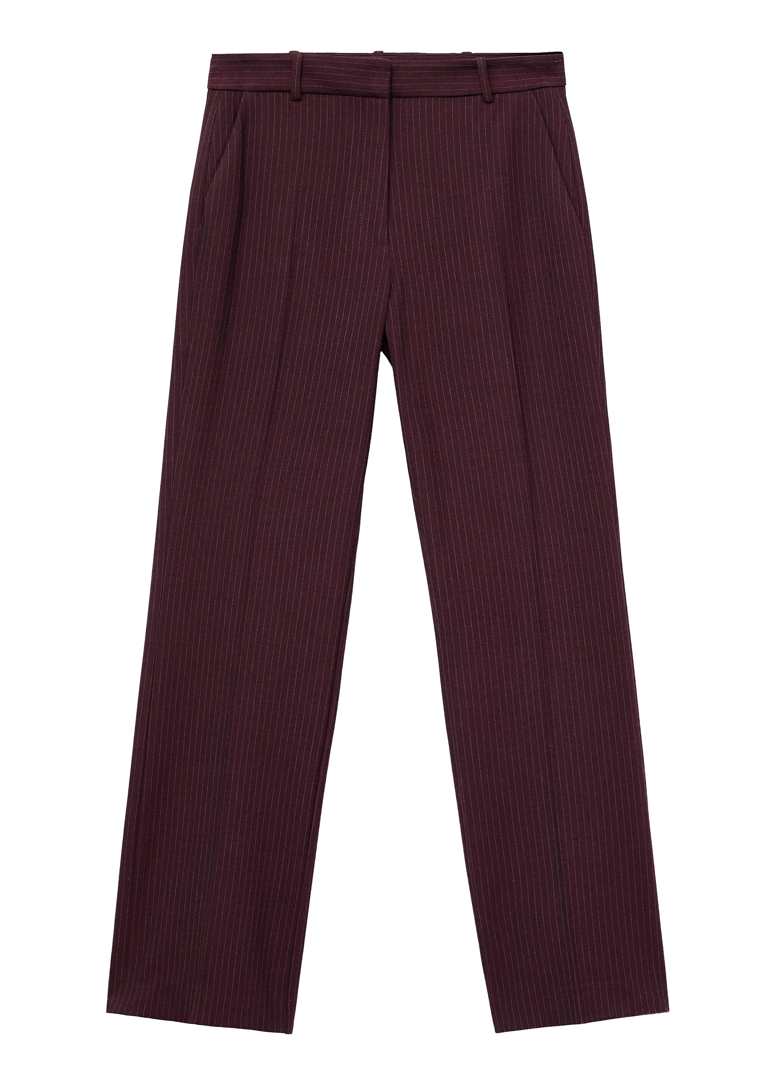 Red Straight-Fit Suit Trousers, Dark Red, large image number 5