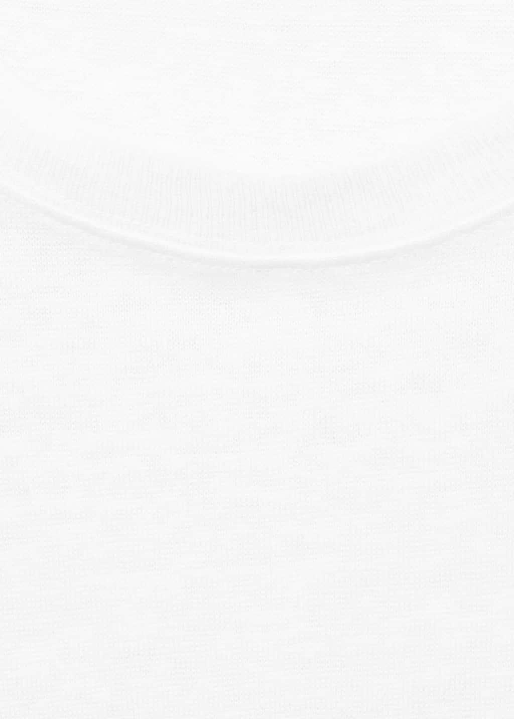 White Short-Sleeved Linen T-Shirt, , large image number 4