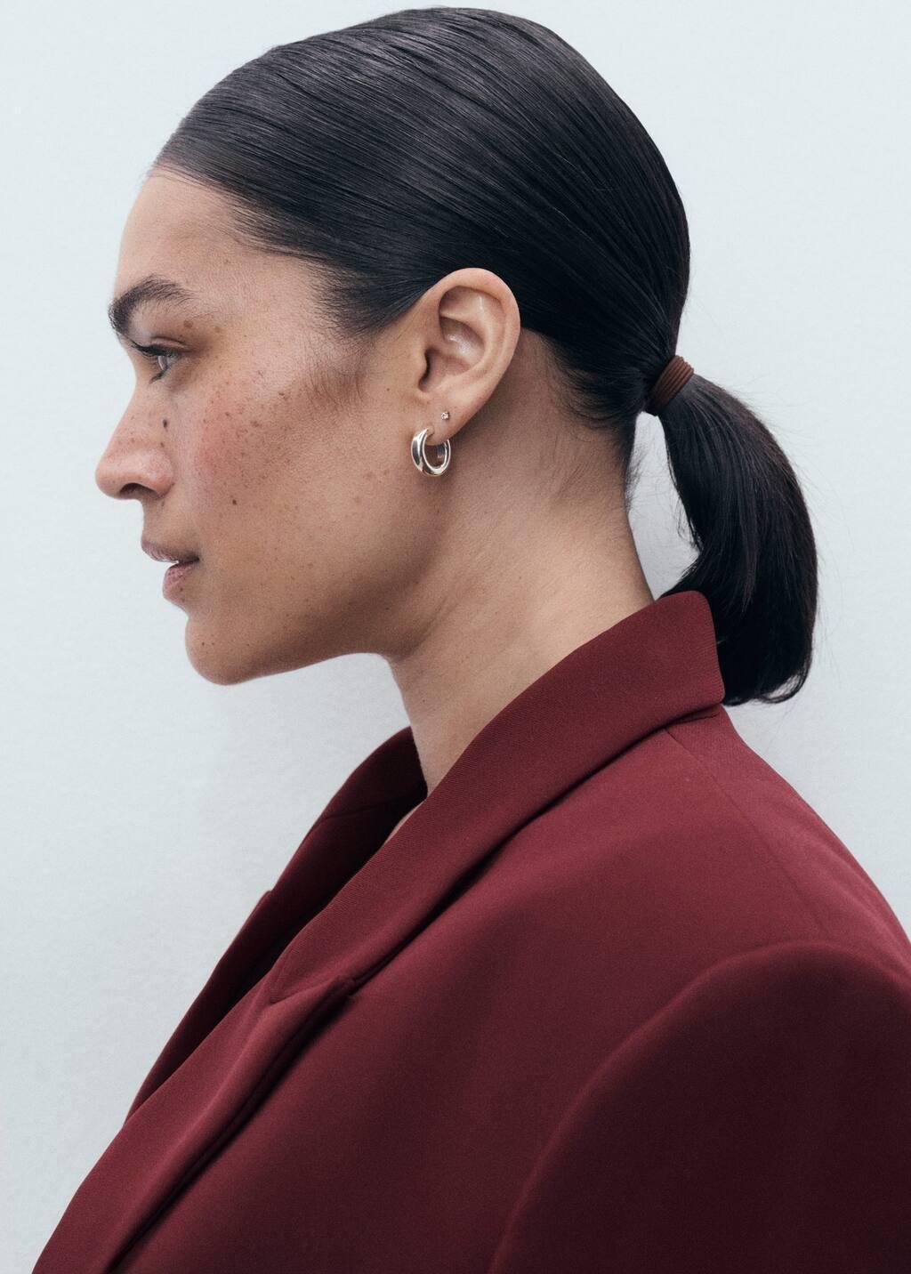 Red Double-Breasted Suit Blazer, Dark Red, large image number 4