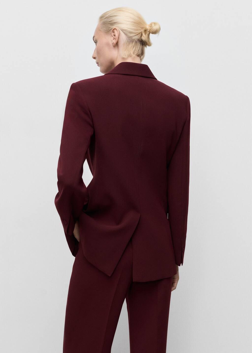 Red Double-Breasted Suit Blazer, Dark Red, large image number 8