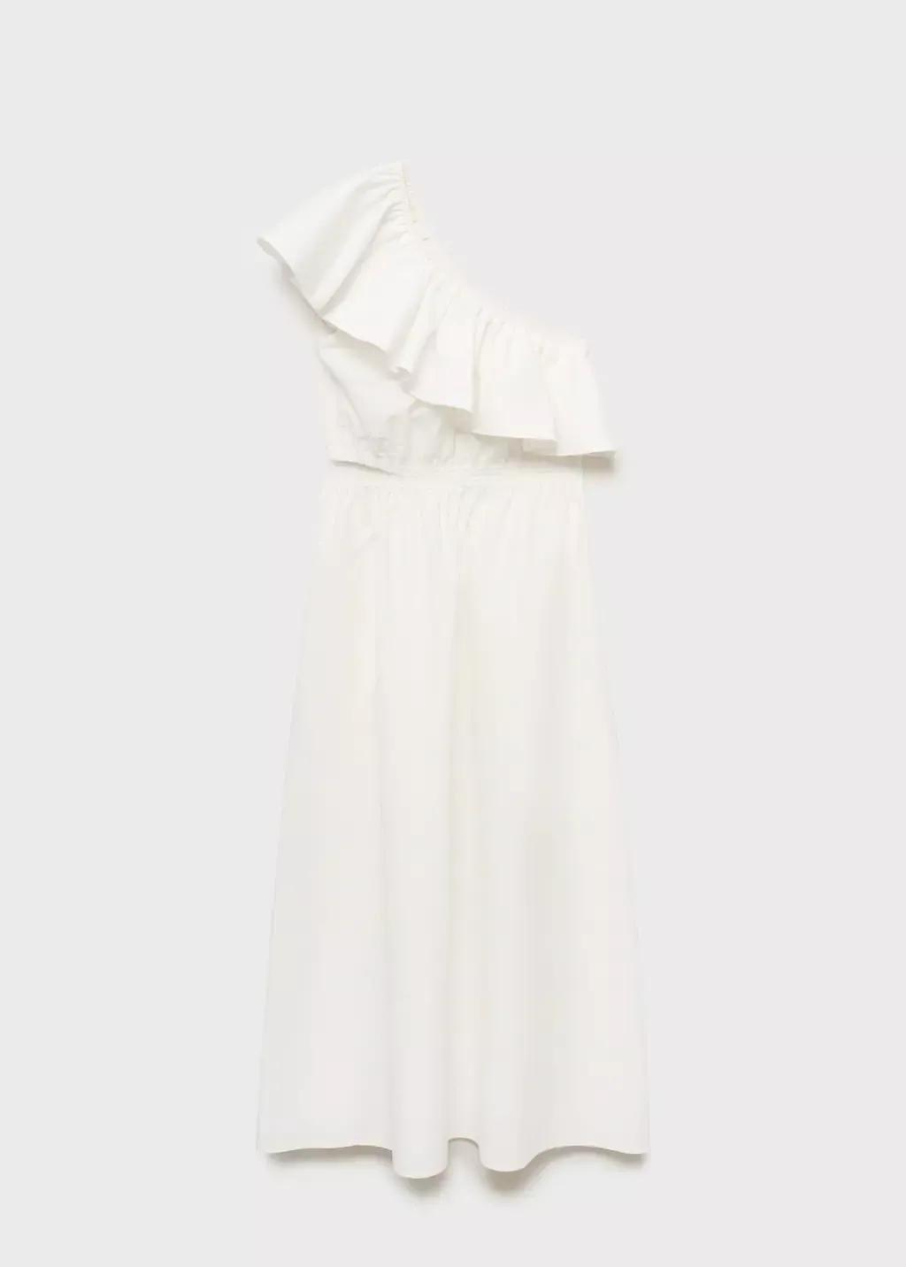 WHITE Asymmetrical dress with cut-out, , large image number 3