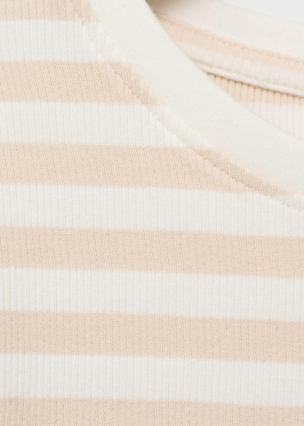 Brown Lt Pastel Basic Striped T-Shirt, Kids Girl, , large image number 1