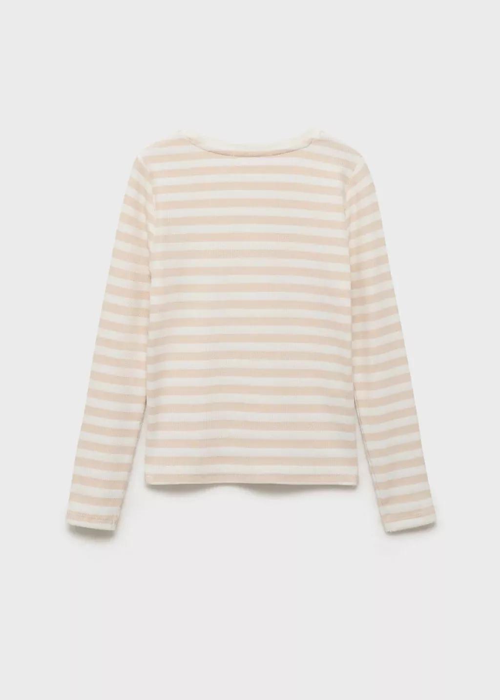 Brown Lt Pastel Basic Striped T-Shirt, Kids Girl, , large image number 2
