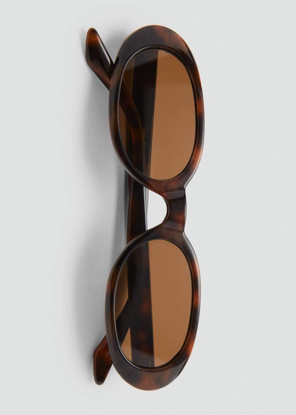 Brown Oval Frame Sunglasses, Dark Brown, large image number 2
