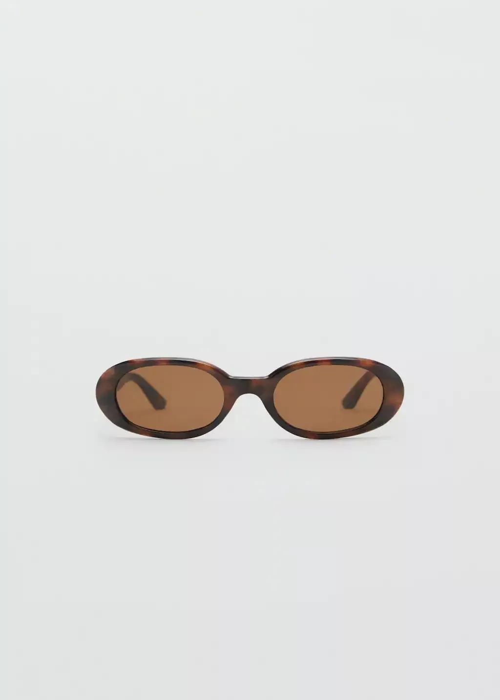 Brown Oval Frame Sunglasses, Dark Brown, large image number 3