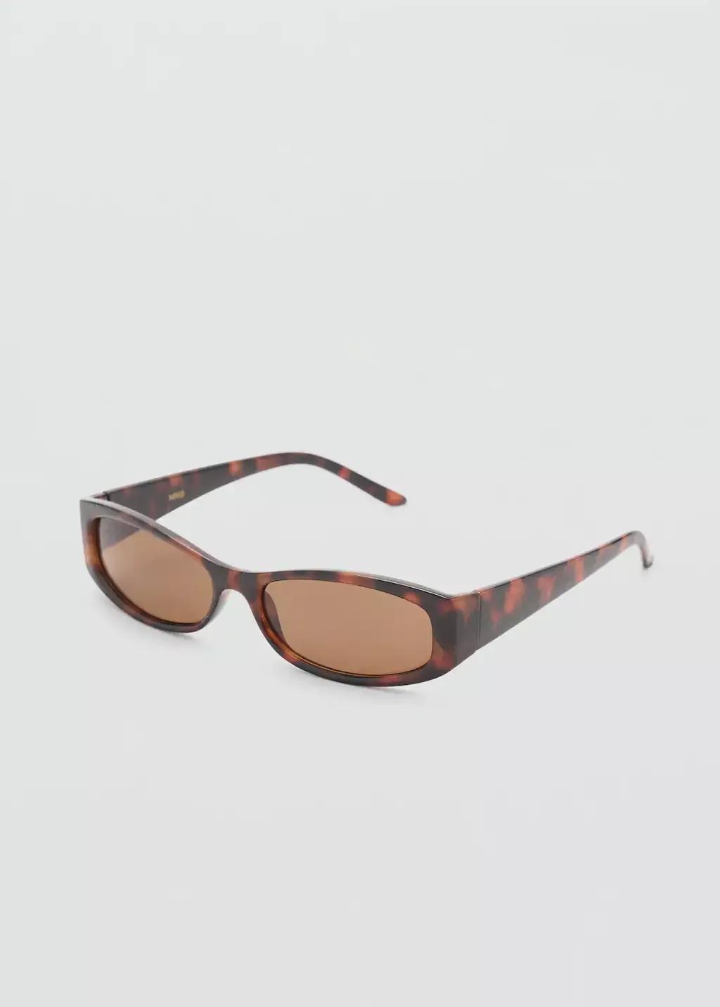 DARK BROWN Rectangular-frame sunglasses, 0201_32, medium