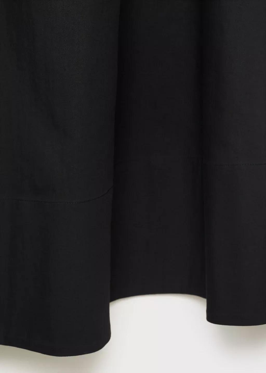 Black Flared Cotton Skirt, , large image number 3