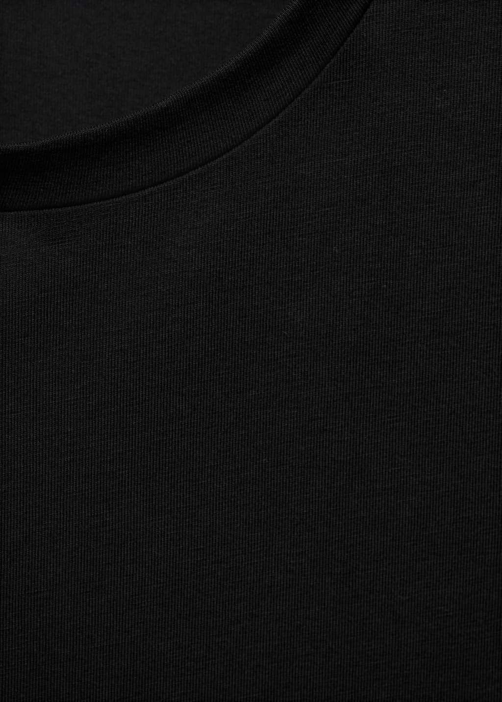 Black Stretch Cotton T-Shirt, , large image number 4