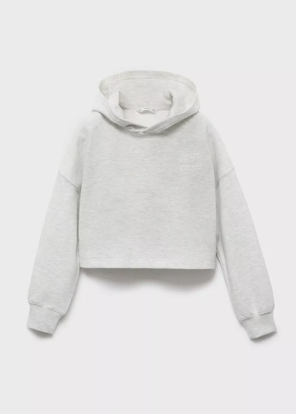 LT PASTEL GREY Printed hoodie, Kids Girl, Light Pastel Grey, large image number 0