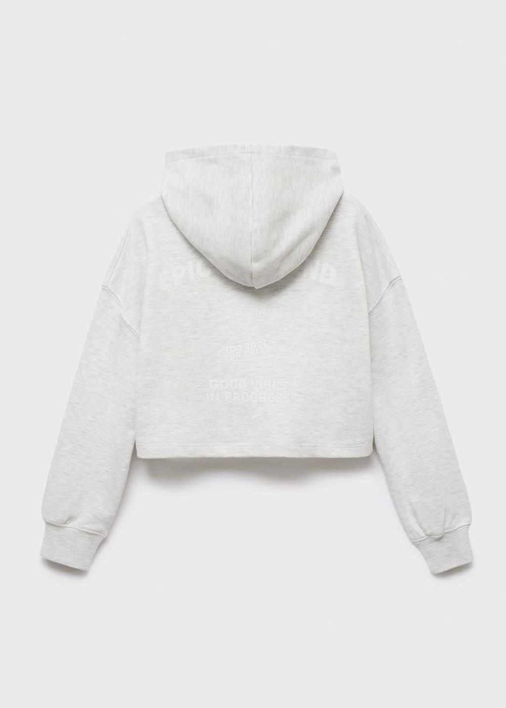 LT PASTEL GREY Printed hoodie, Kids Girl, Light Pastel Grey, large image number 1