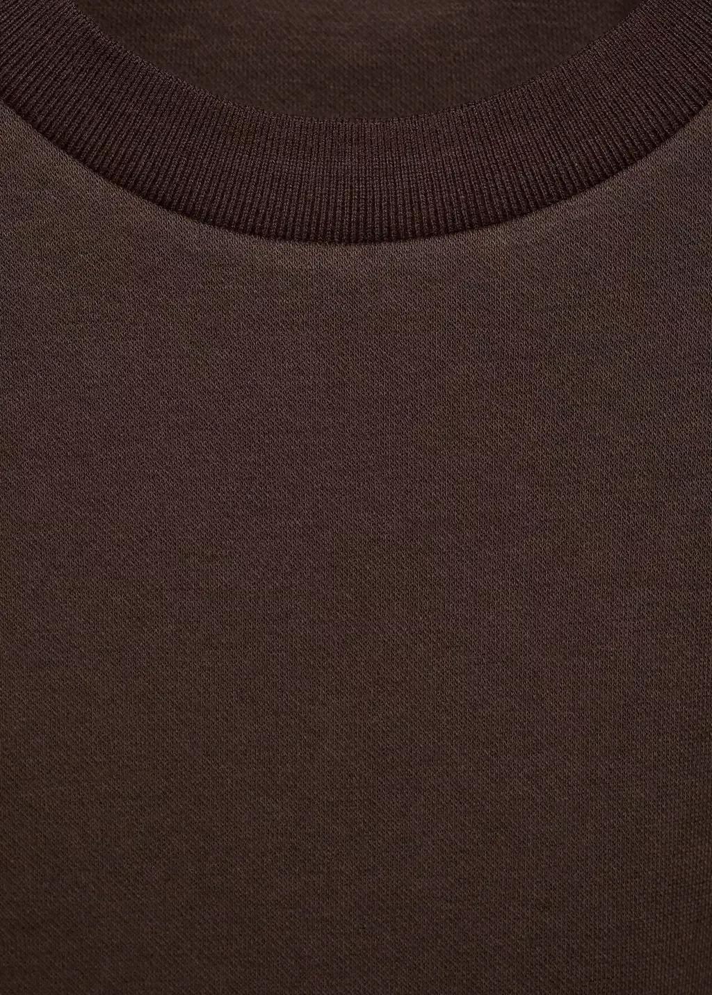 Brown Cotton Short-Sleeved T-Shirt, Brown, large image number 4