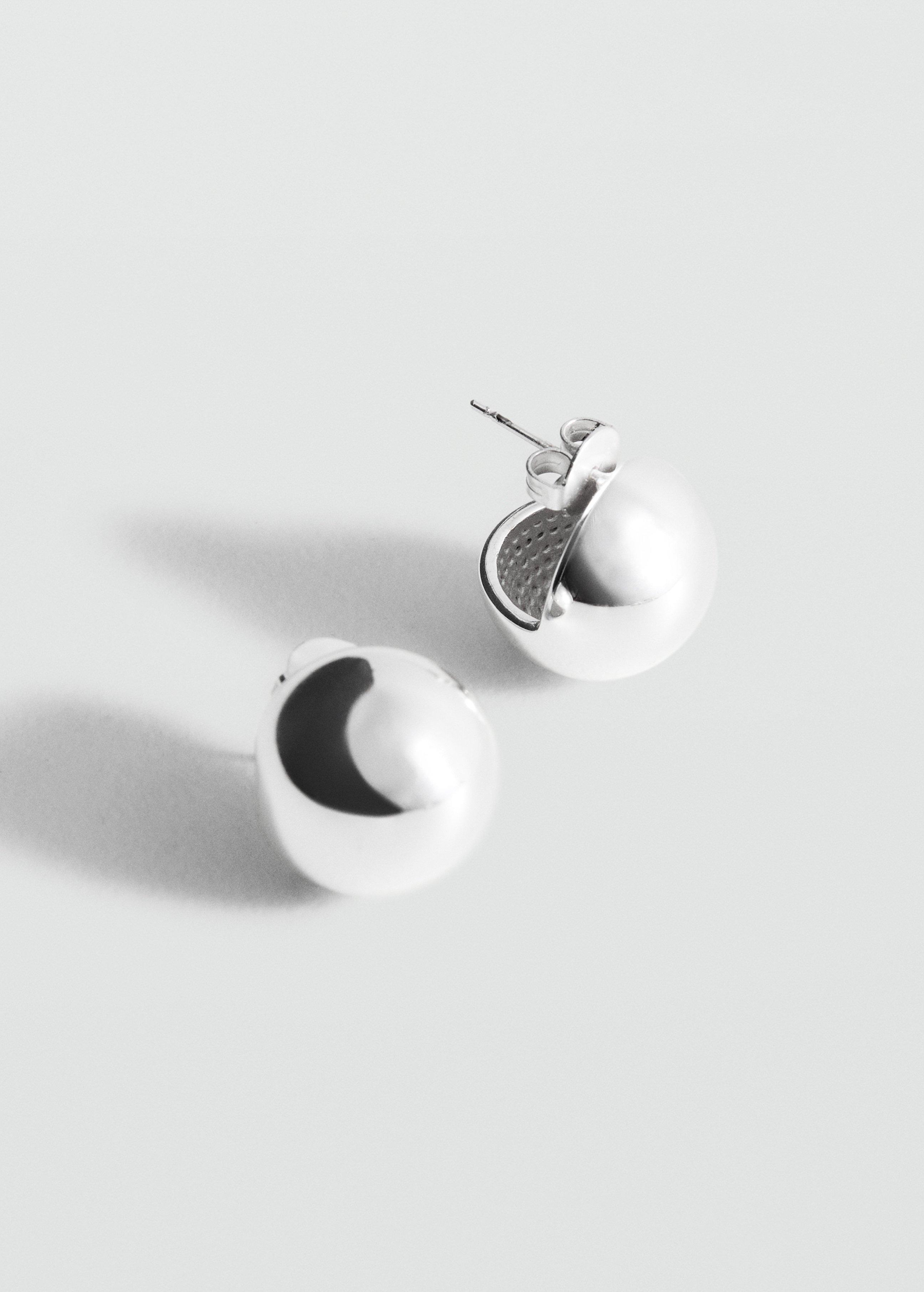 Silver Stainless Steel Ball Earrings, 0201_PL, large image number 1