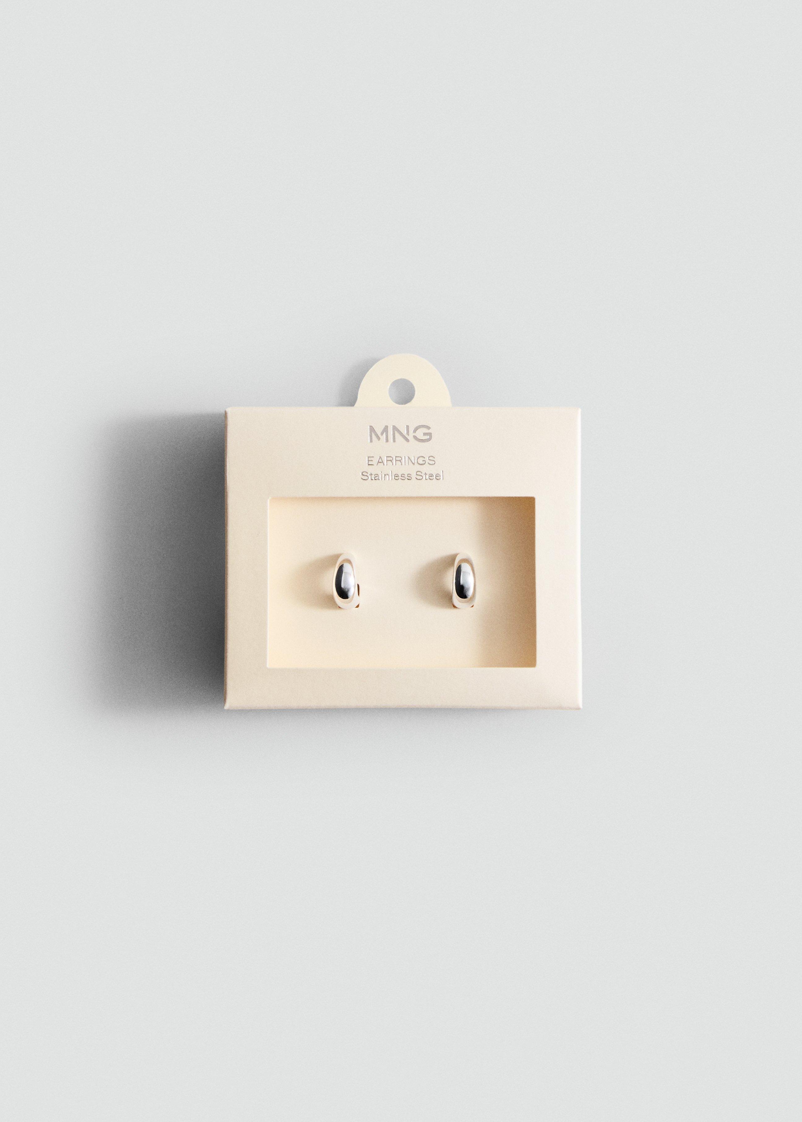 Silver Stainless Steel Volume Hoop Earrings, 0201_PL, medium