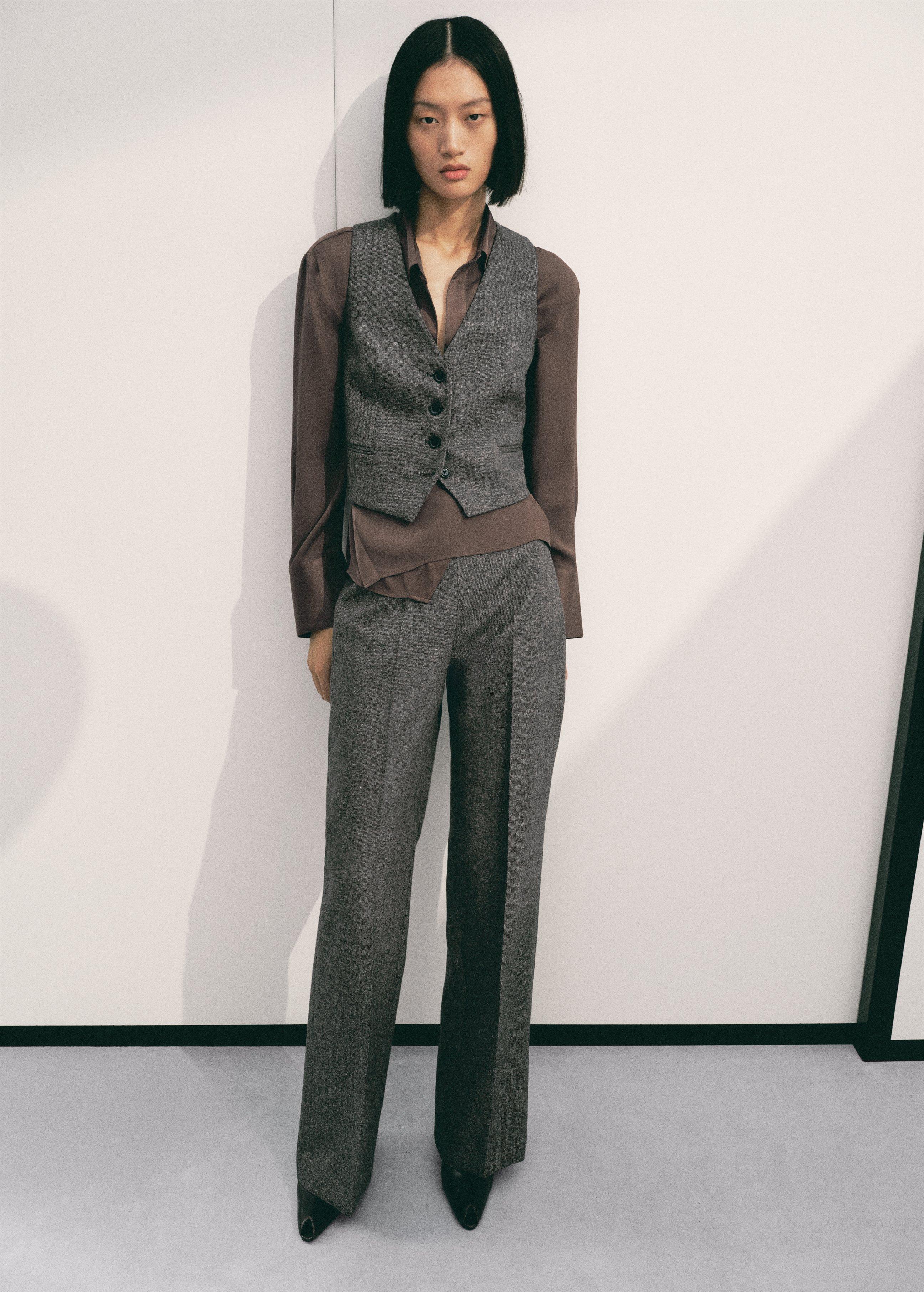 Grey Speckled Wool Waistcoat, 0201_92, large image number 0