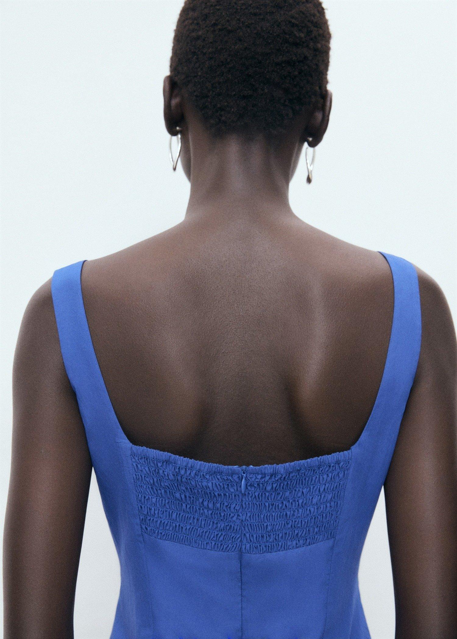 Blue Flared Cotton Dress, Medium Blue, large image number 9
