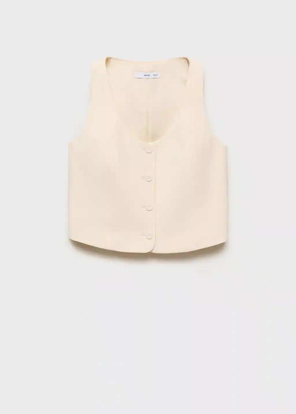 YELLOW Suit waistcoat with buttons, , large image number 3