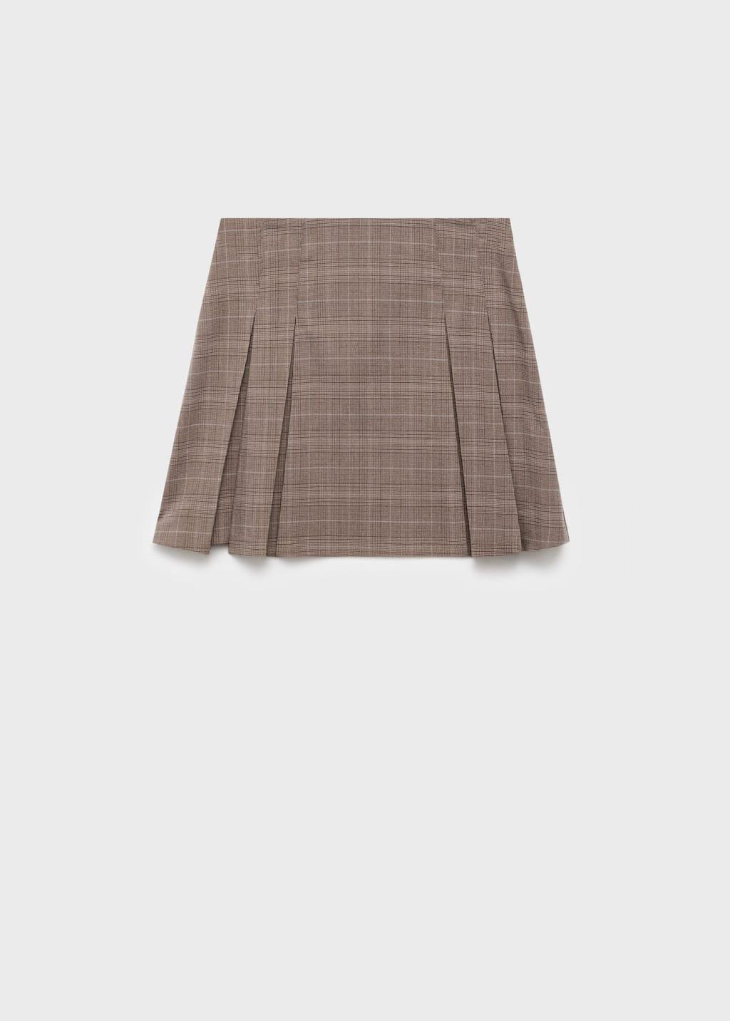 Brown Pleated Mini-Skirt, , large image number 0