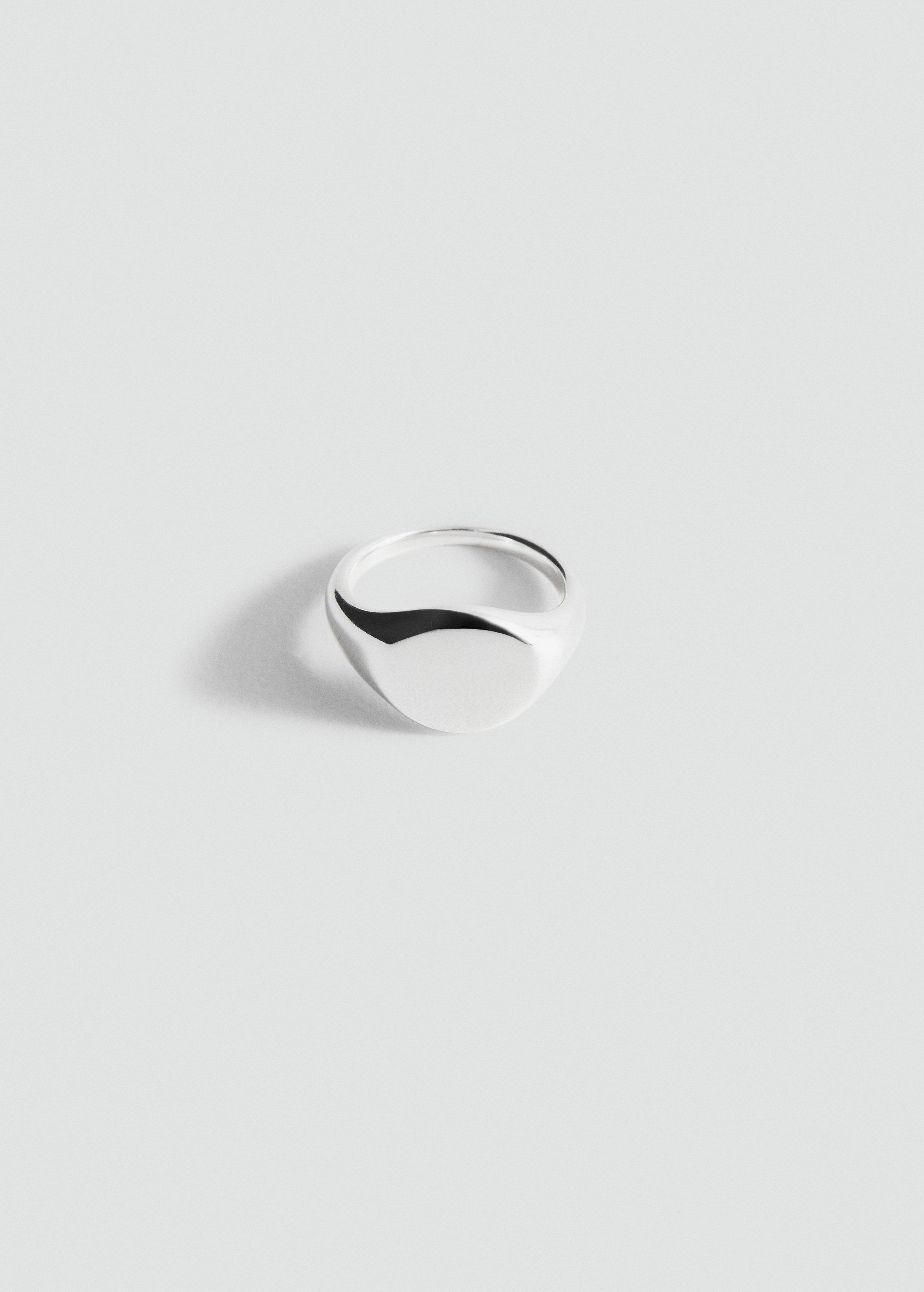 Silver Stainless Steel Signet Ring, 0201_PL, large image number 0