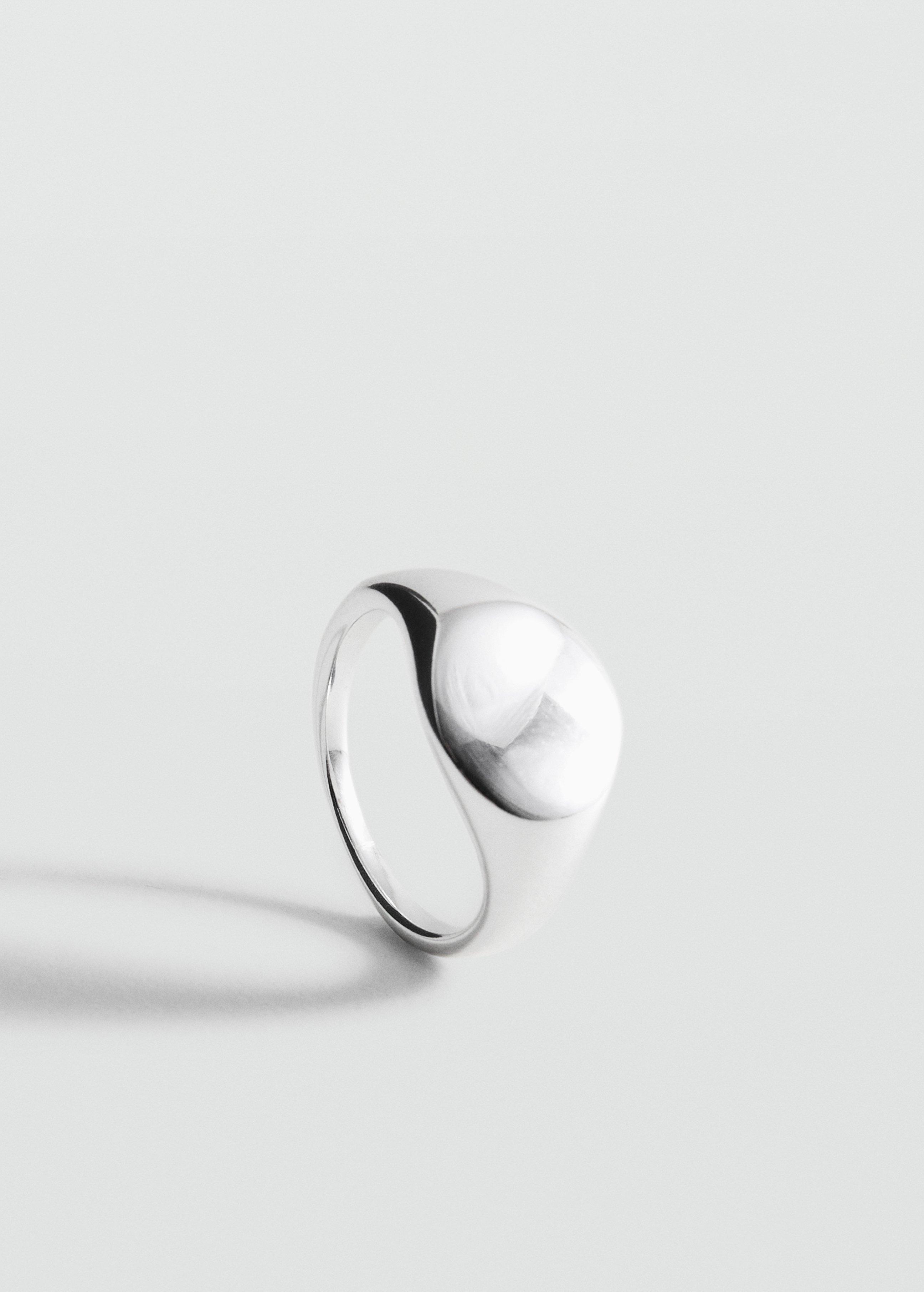 Silver Stainless Steel Signet Ring, 0201_PL, medium