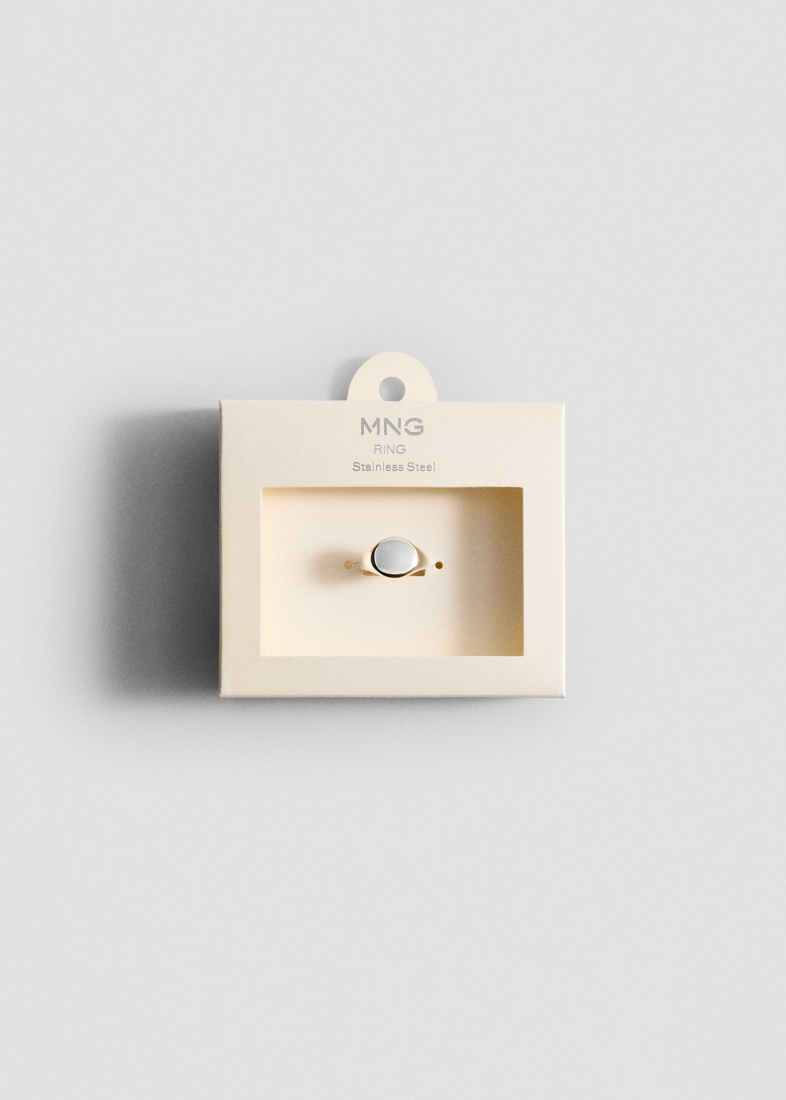 Silver Stainless Steel Signet Ring, 0201_PL, medium