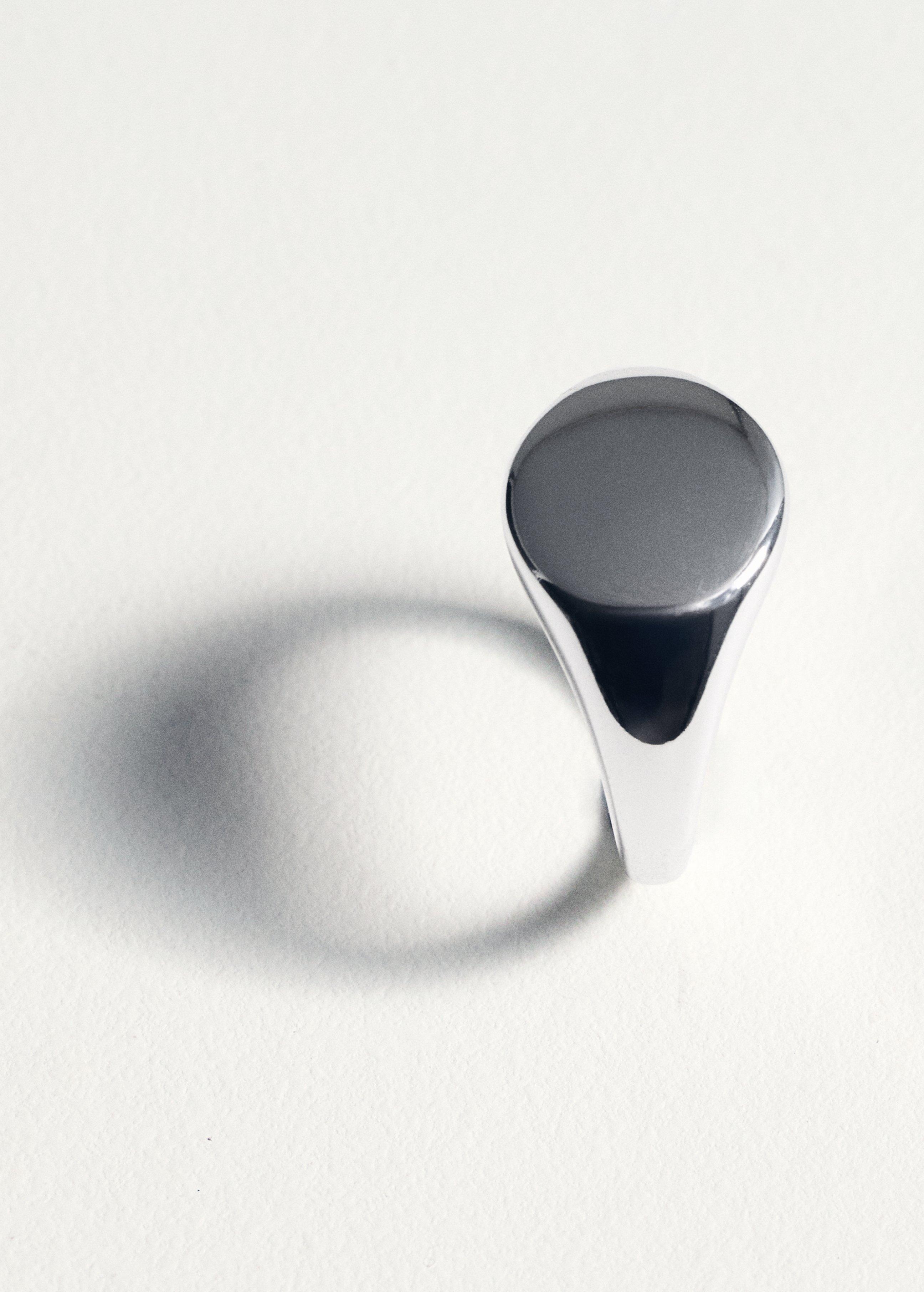 Silver Stainless Steel Signet Ring, 0201_PL, medium