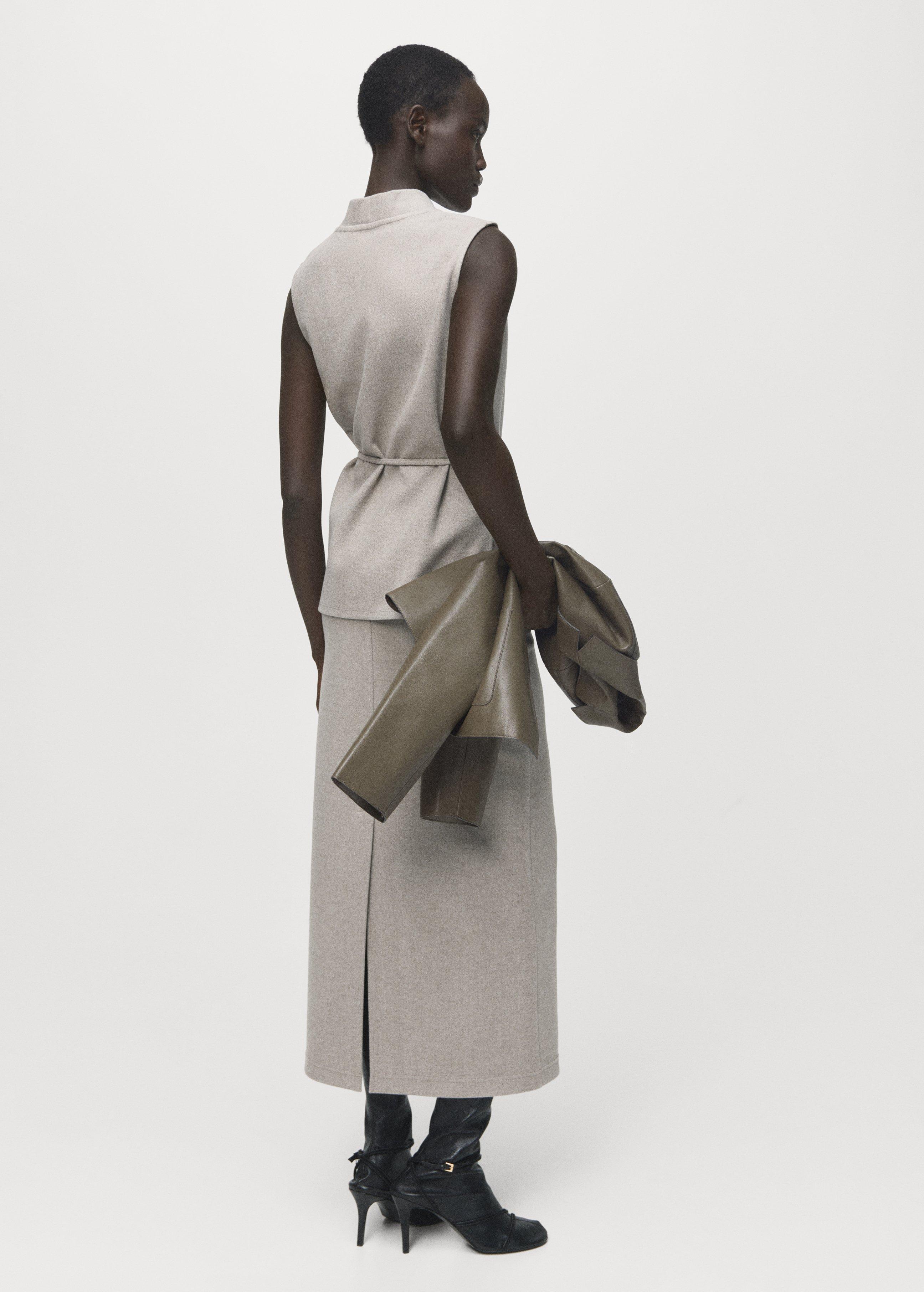 Brown Turtleneck Top With Belt, 0201_35, large image number 1