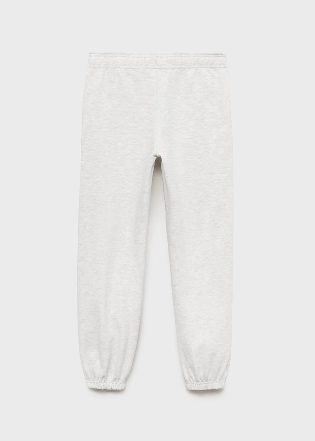LT PASTEL GREY Cotton joggers with elastic waist, Kids Girl, , large image number 1