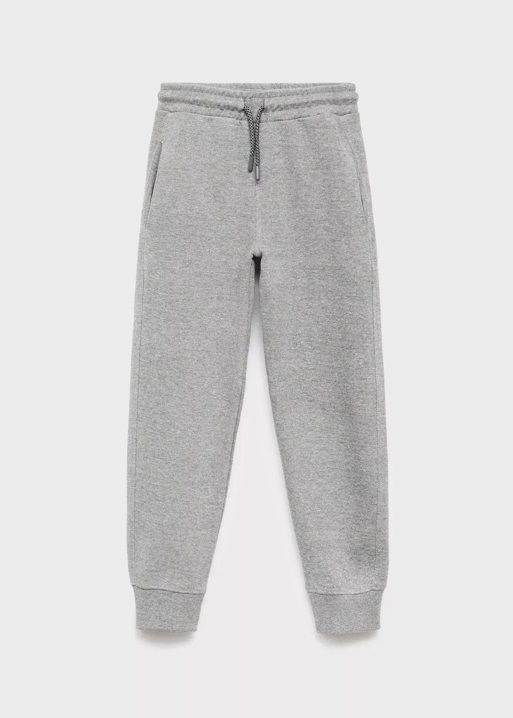 Grey Pique Jogger Trousers, Kids Boys, Medium Grey, large image number 0
