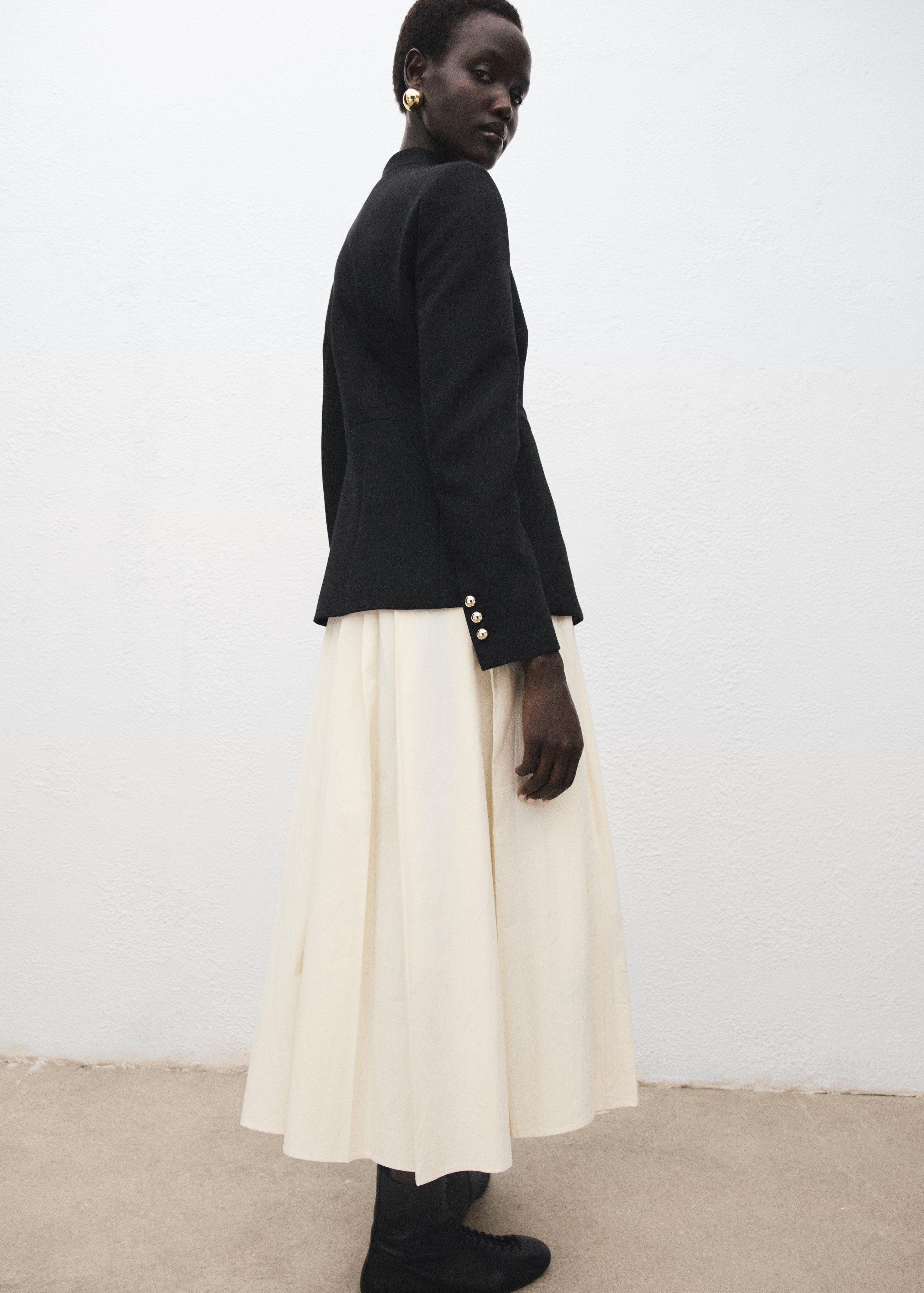 Black Jacket With Jewel-Button Strip Collar, Black, large image number 2