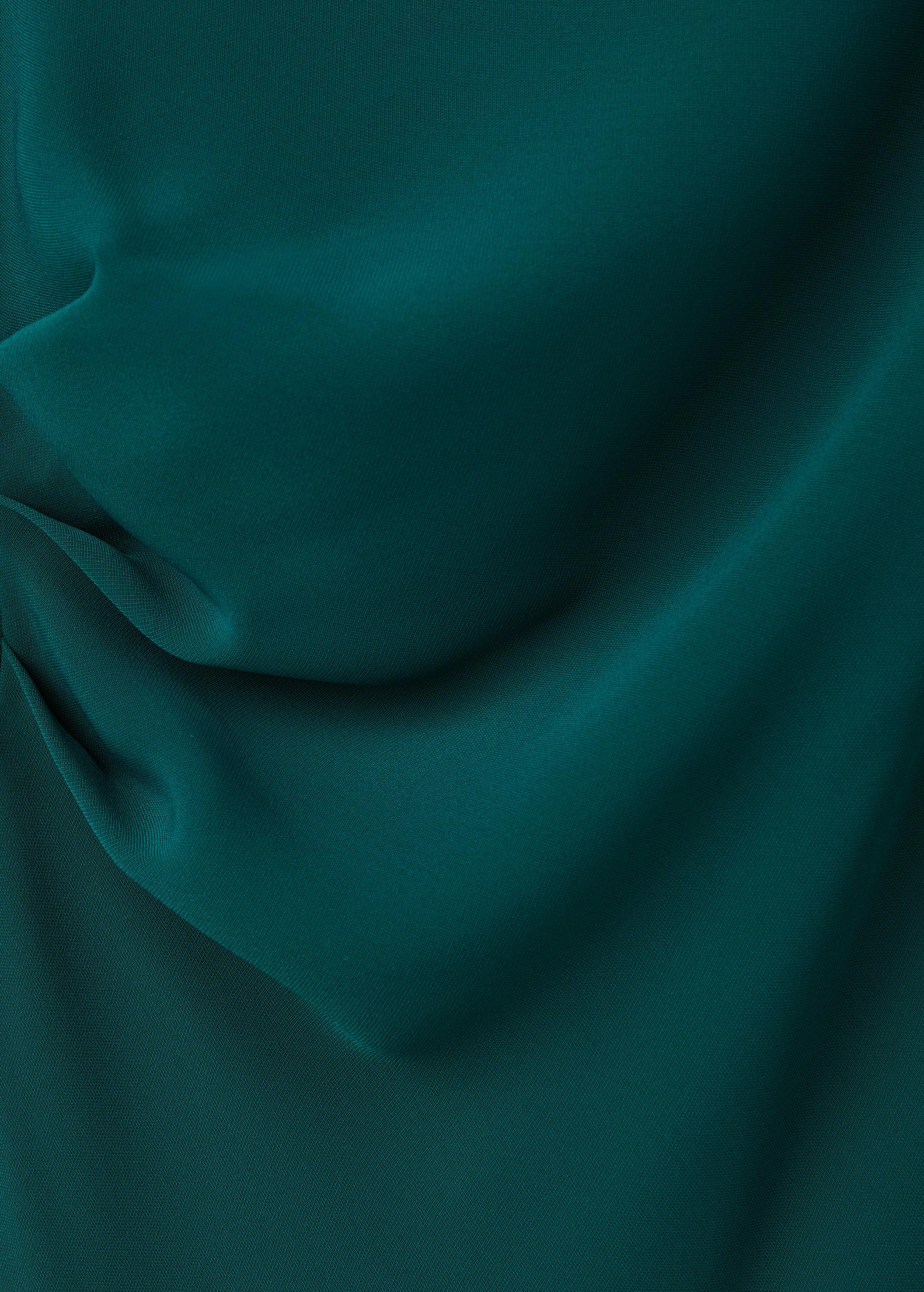 Green Ruched Dress With Draped Neckline, 0201_43, large image number 5