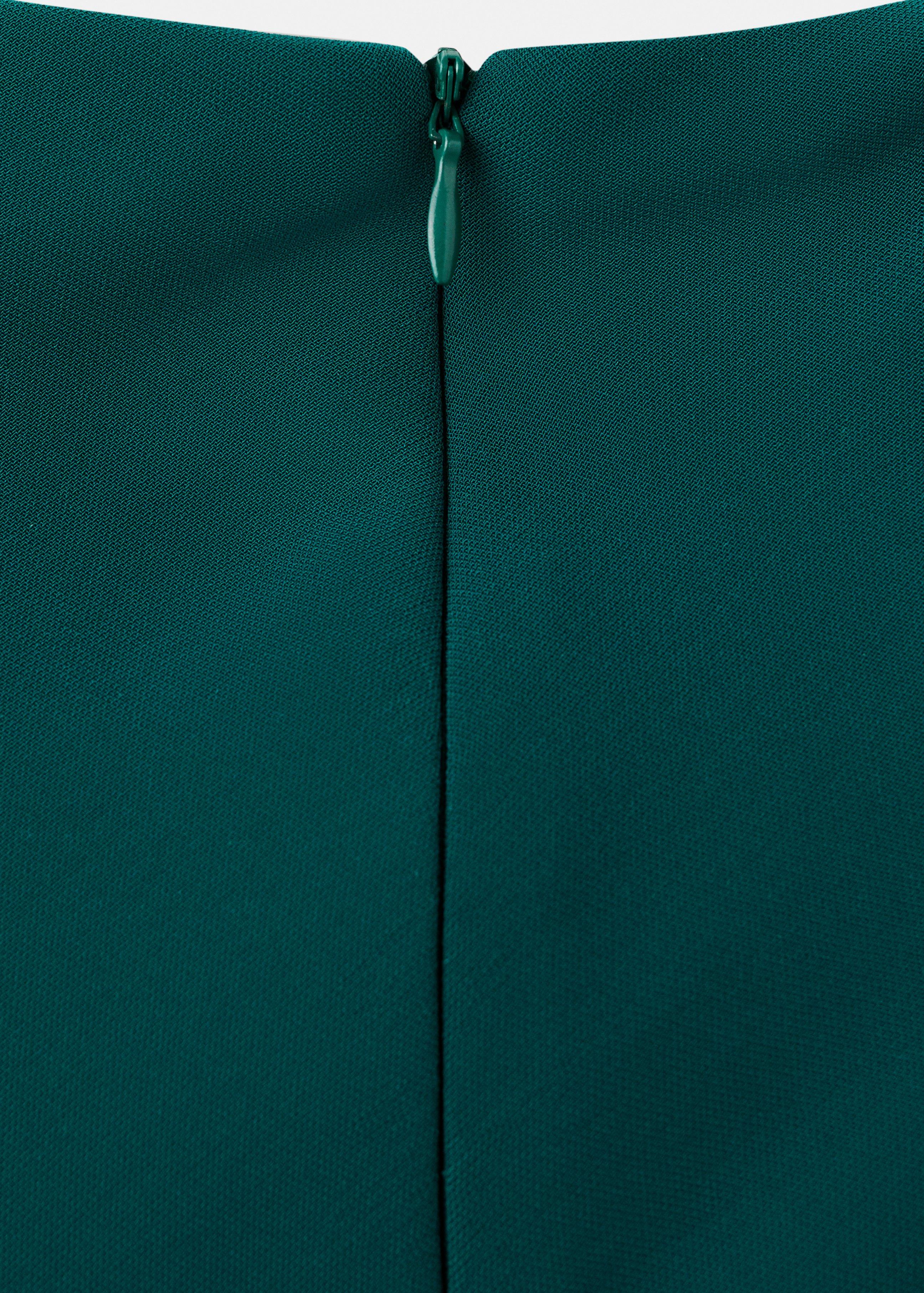 Green Ruched Dress With Draped Neckline, 0201_43, large image number 6