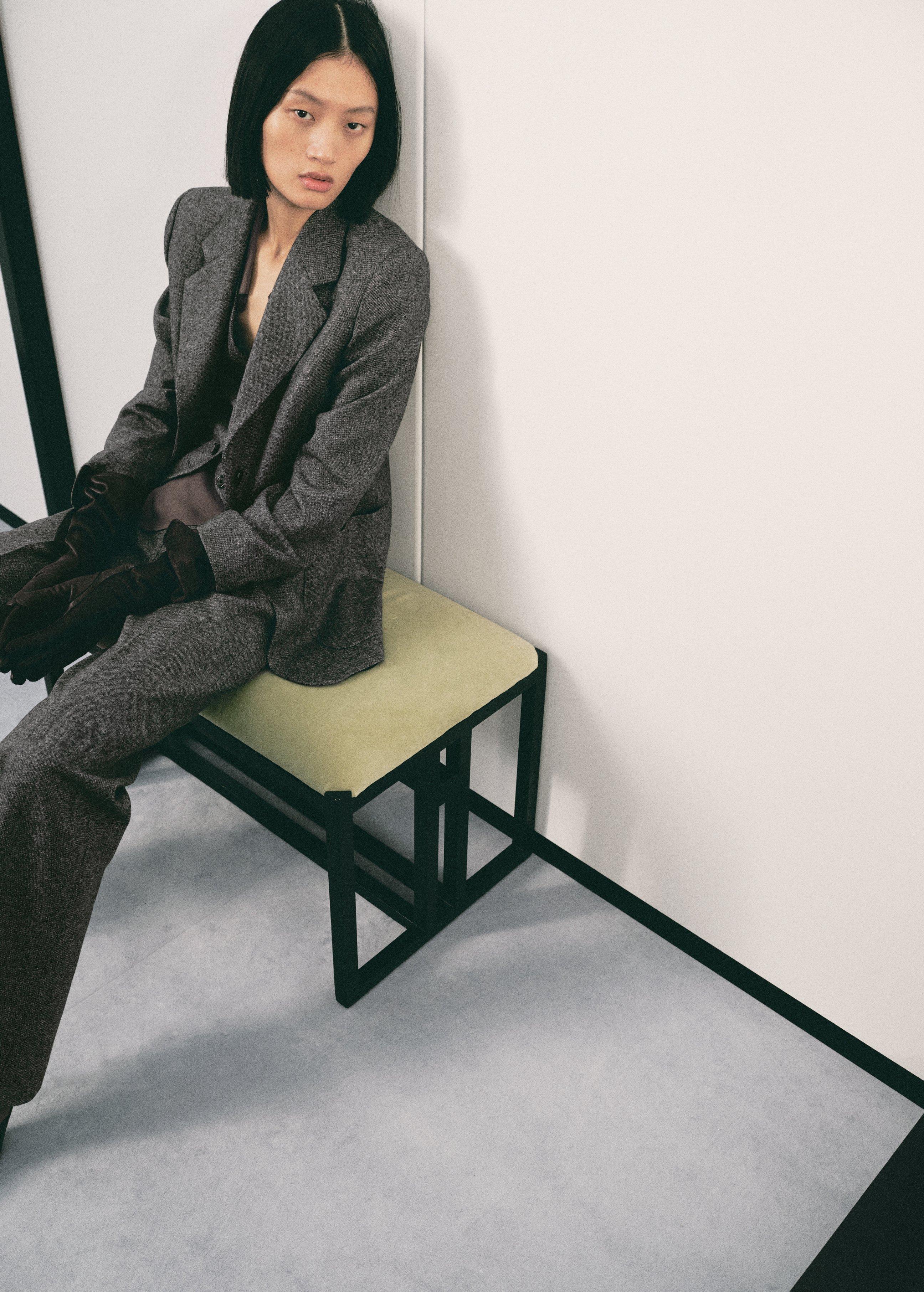 Grey Speckled Wool Suit Jacket, 0201_92, large image number 3