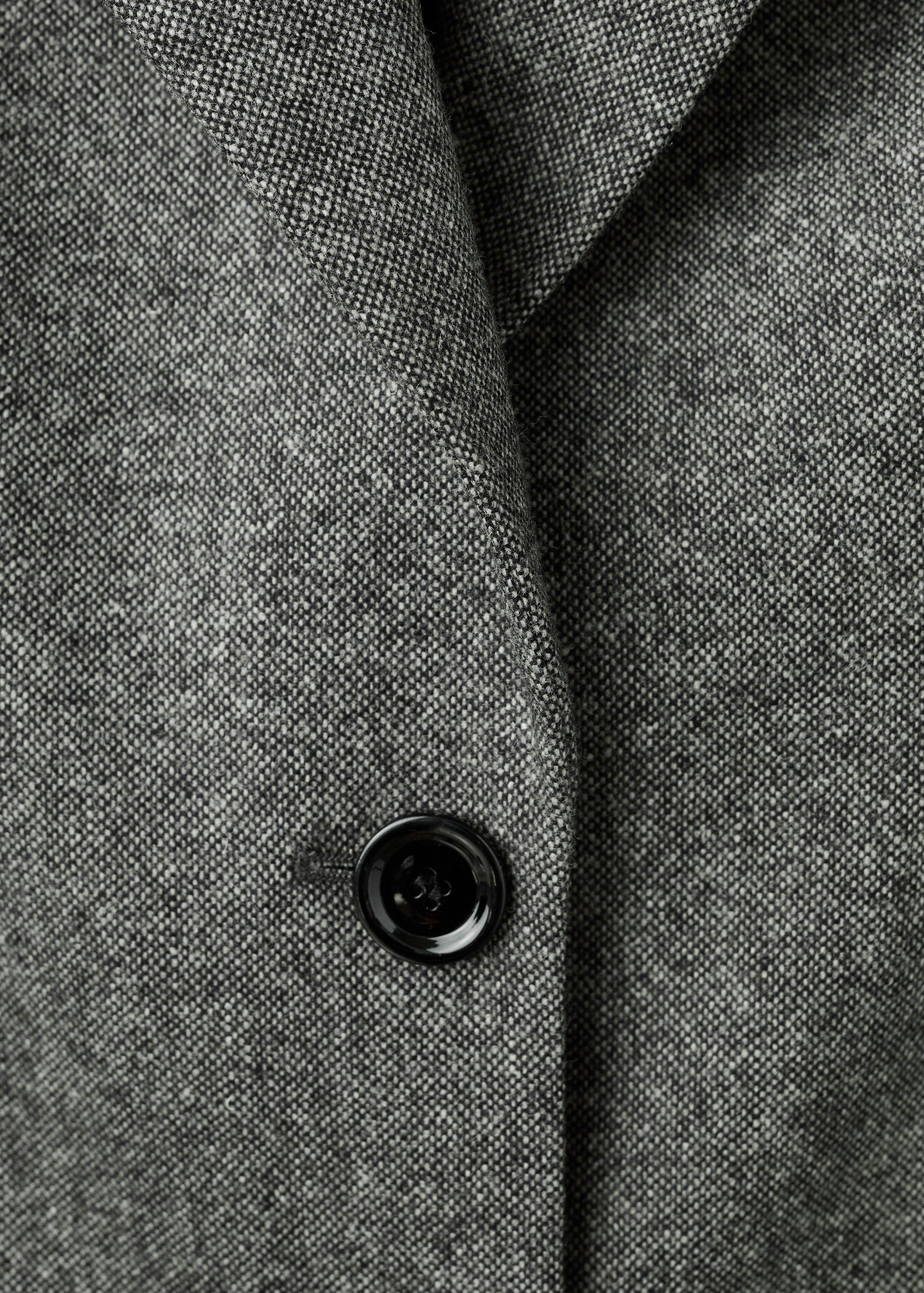 Grey Speckled Wool Suit Jacket, 0201_92, large image number 6
