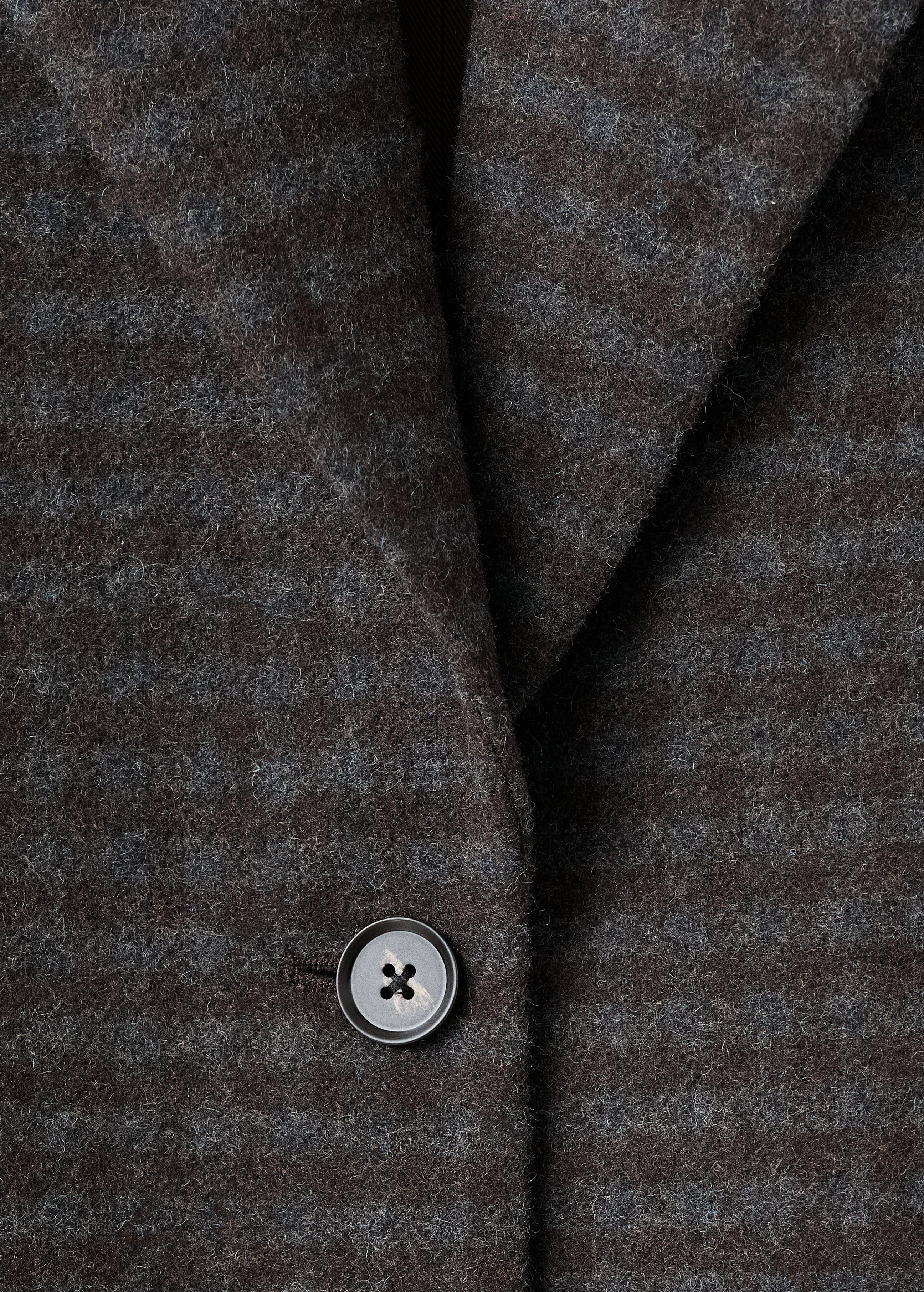Brown Micro Houndstooth Wool Blazer, Brown, large image number 5