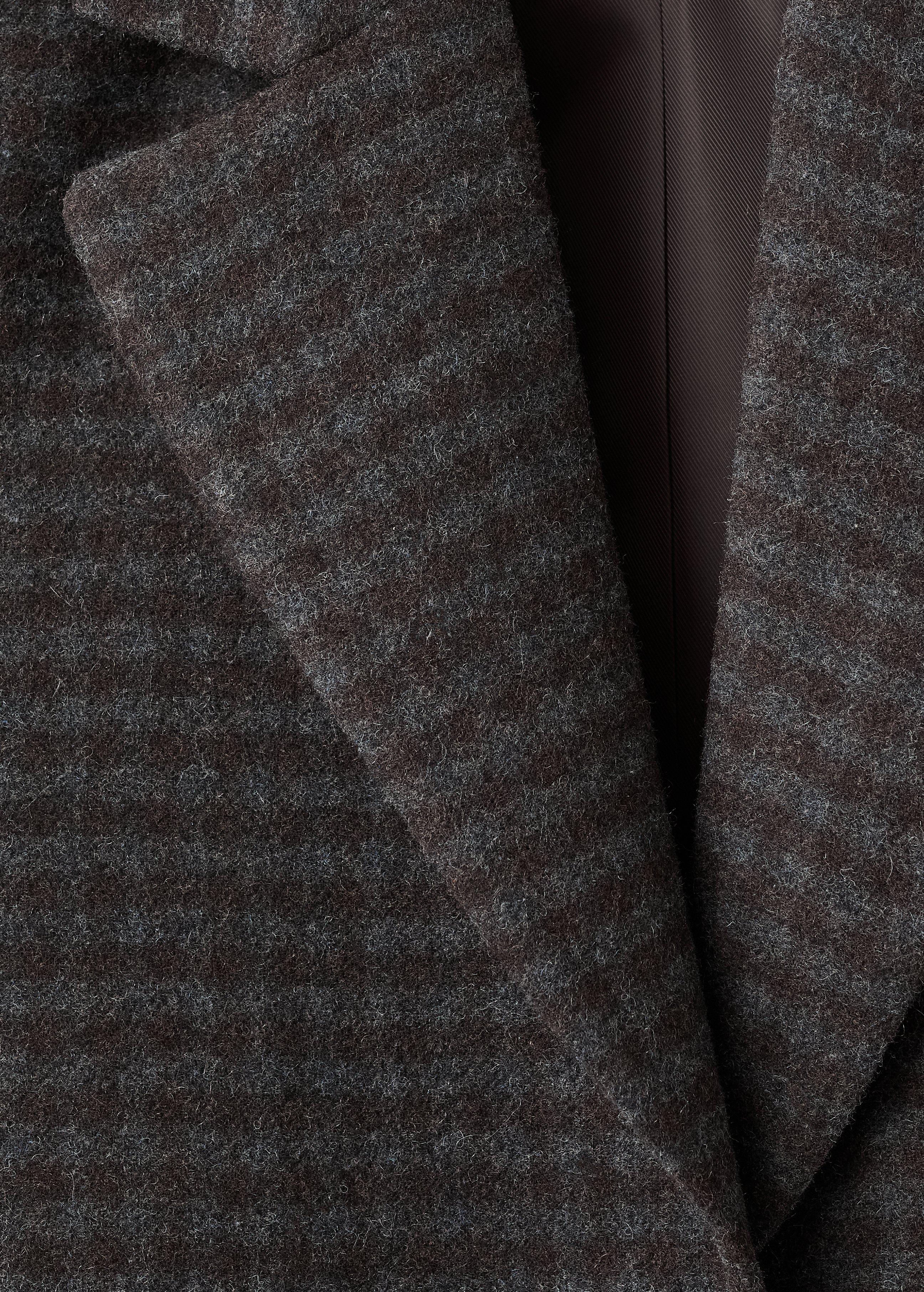 Brown Micro Houndstooth Wool Blazer, Brown, large image number 6