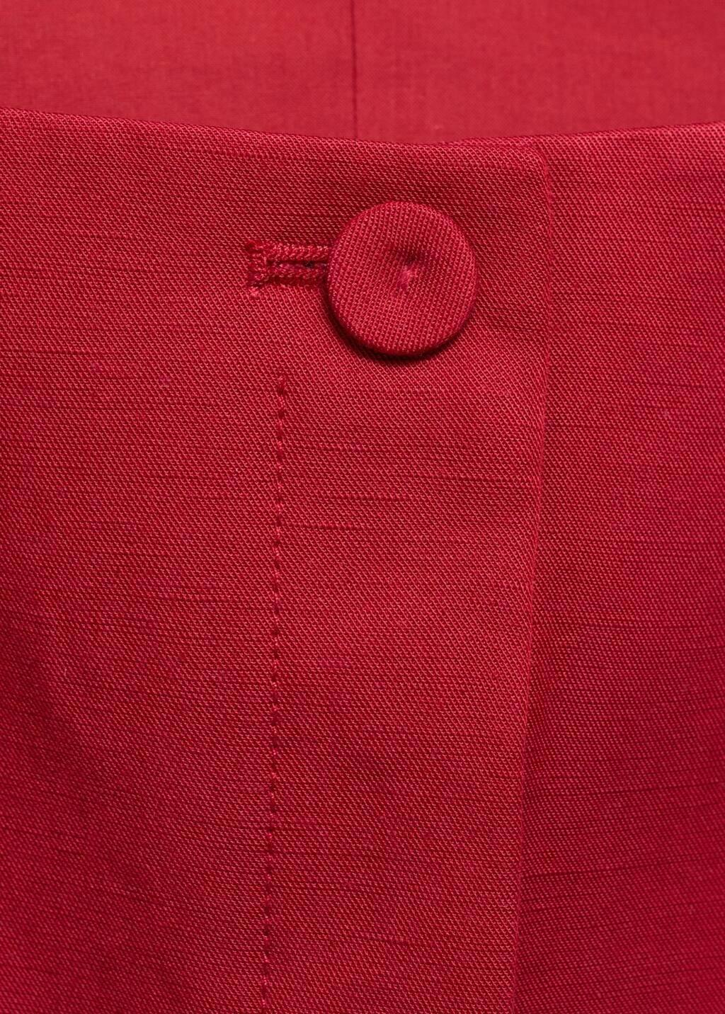 Red Linen Blend Suit Vest, , large image number 4