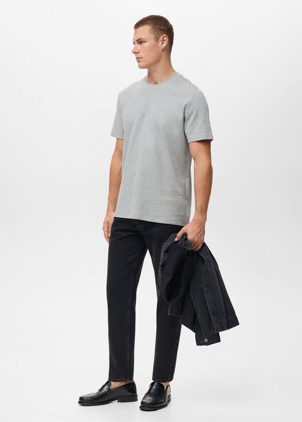 Grey Medium Weight Regular Fit T-Shirt, , large image number 2