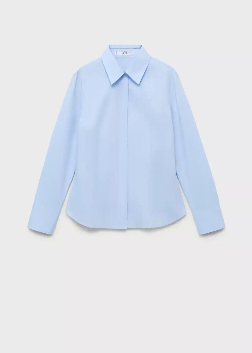 Blue Lt Pastel Slim-fit poplin shirt, Light-Pastel Blue, medium