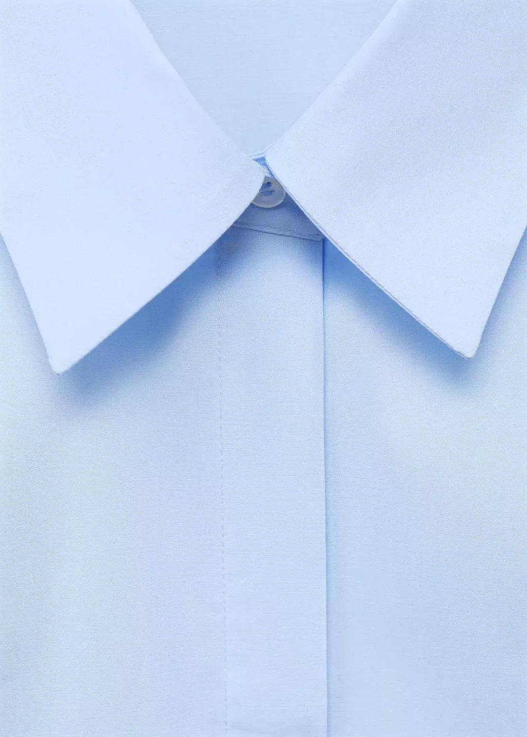 Blue Lt Pastel Slim-fit poplin shirt, , large image number 3