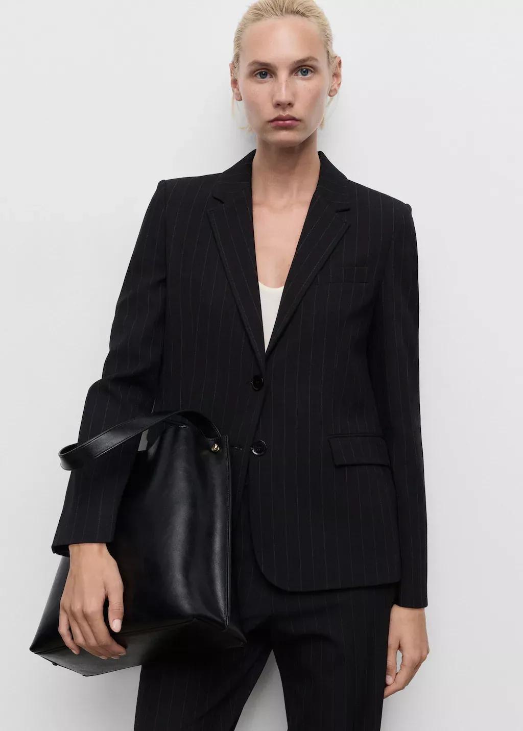 Navy Straight-Fit Suit Jacket, , large image number 0