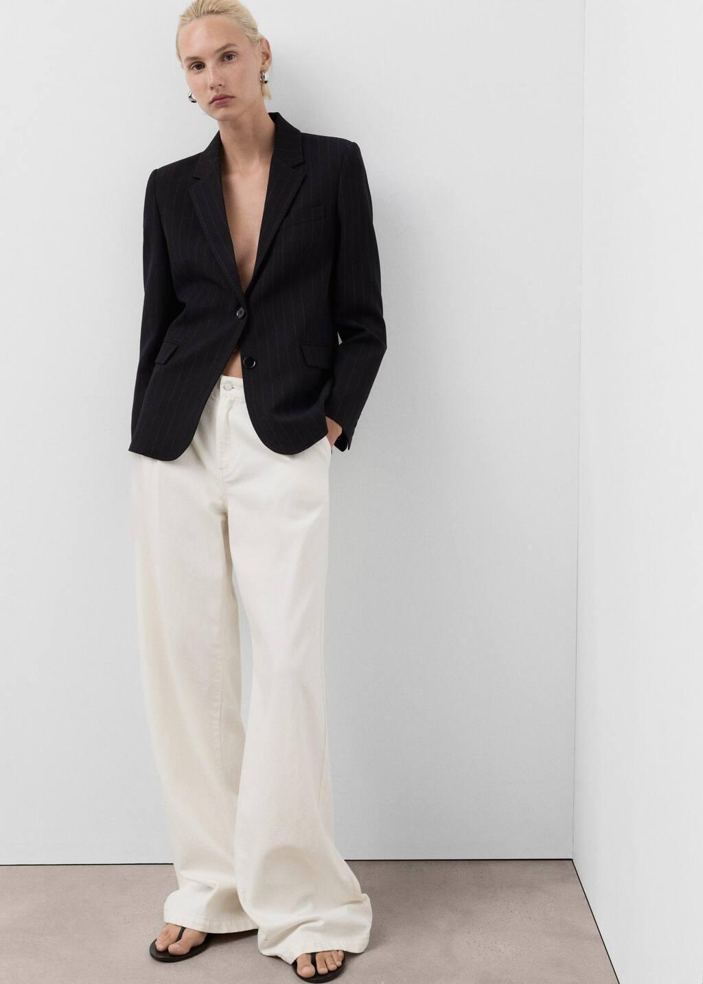 Navy Straight-Fit Suit Jacket, , large image number 2