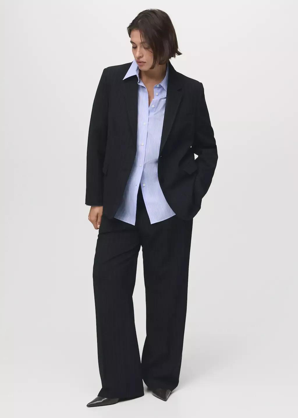 Navy Straight-Fit Suit Jacket, , large image number 4