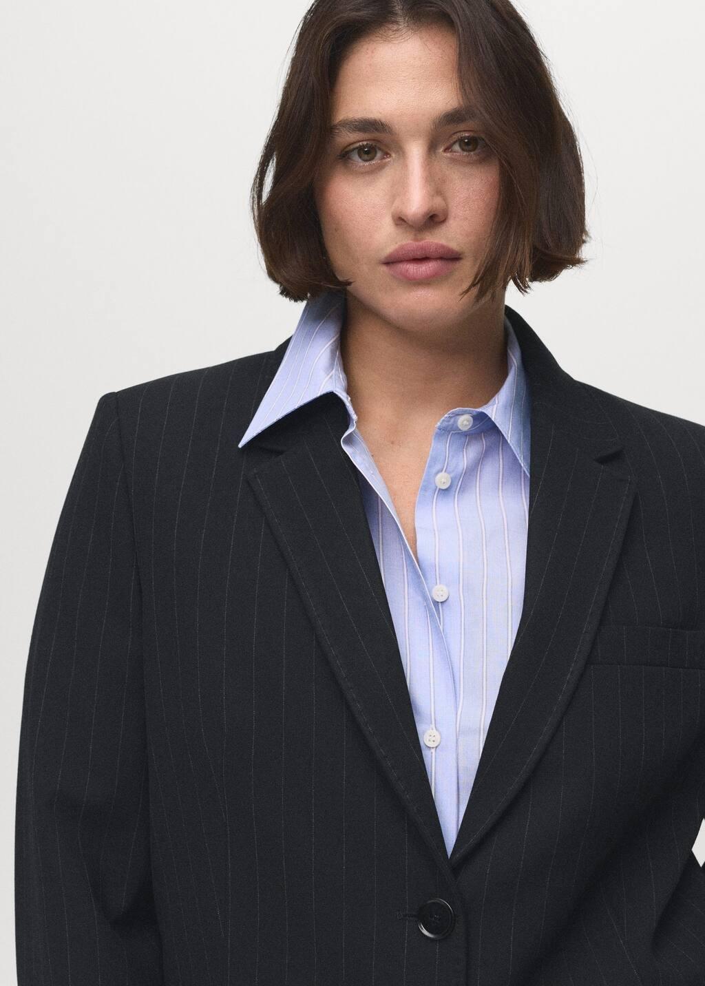 Navy Straight-Fit Suit Jacket, , large image number 5