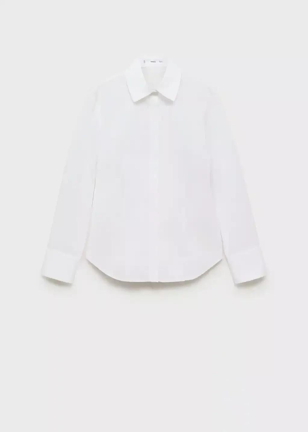White Slim-Fit Poplin Shirt, , large image number 3