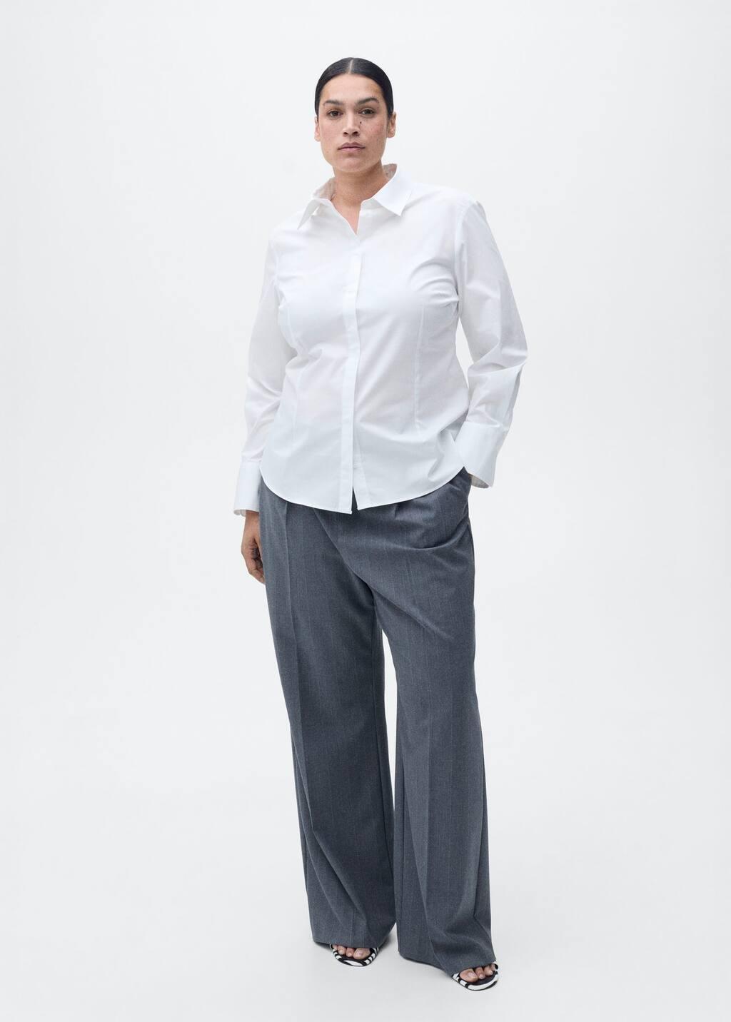 White Slim-Fit Poplin Shirt, , large image number 5